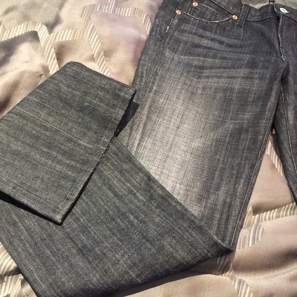 7 For All Mankind Faded Black LONG Jeans size 28 - Picture 8 of 8